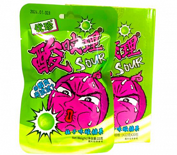 Кислые конфеты "SOUR BITES" Слива 30гр 1шт/20уп